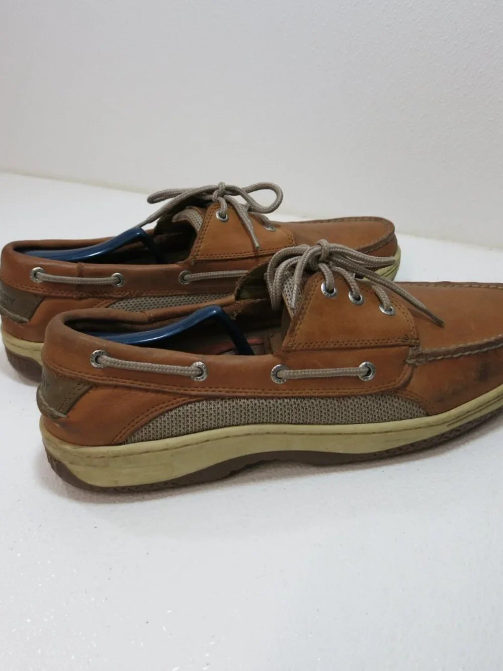 Sperry Two Tone Leather Top-Sider Deck Shoes Cloth Sides Men's Footwear Sz 12 M